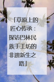 草原上的匠心传承：探访巴林民族手工坊的非遗新生之路